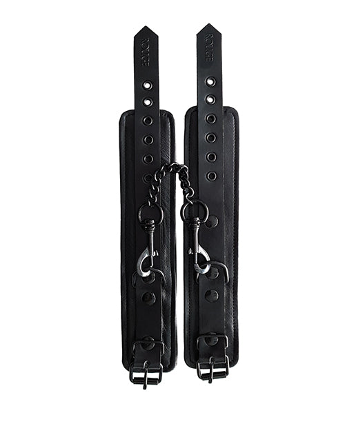 Rouge Rouge Leather Ankle Cuffs - Black with Black