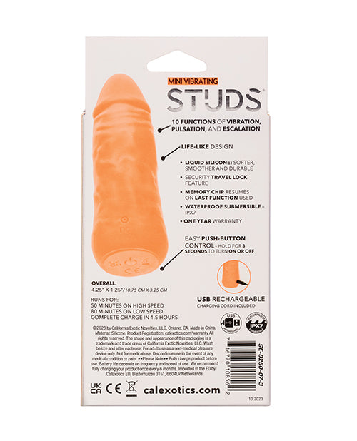 Silicone Studs Mini Vibrating Studs - Orange