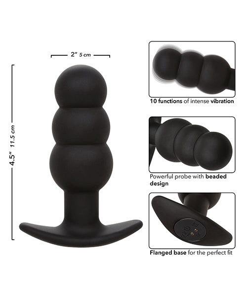 Rock Bottom Tap Beaded Anal Probe - Black