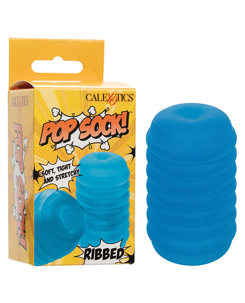 Pop Sock Pop Sock! Ribbed Masturbator - Blue - Image 7