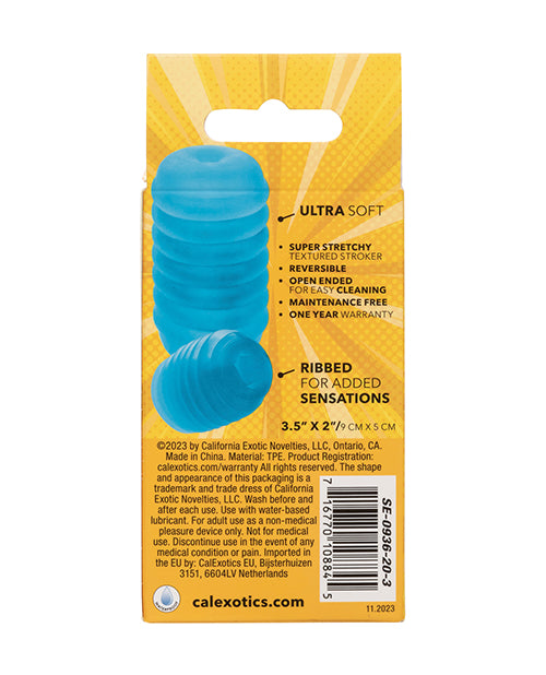 Pop Sock Pop Sock! Ribbed Masturbator - Blue - Image 10