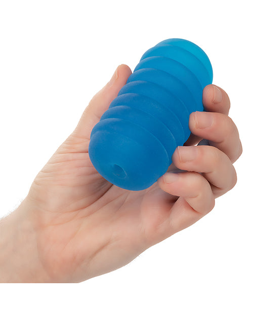 Pop Sock Pop Sock! Ribbed Masturbator - Blue - Image 12