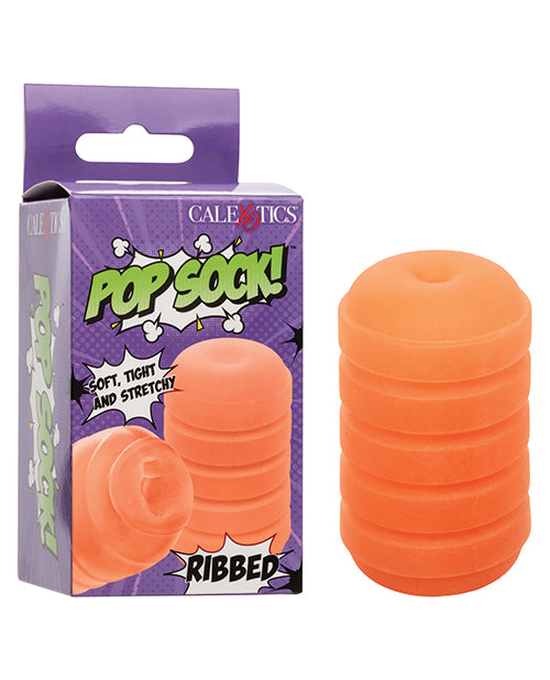 Pop Sock Pop Sock! Ribbed Masturbator - Orange - Image 7