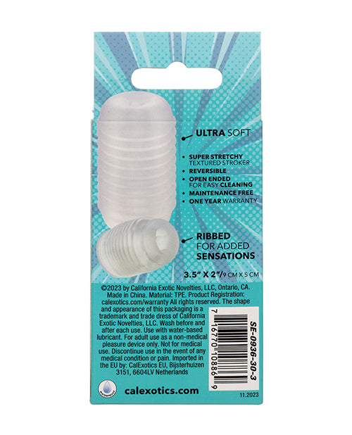 Pop Sock Pop Sock! Ribbed Masturbator - Clear - Image 4