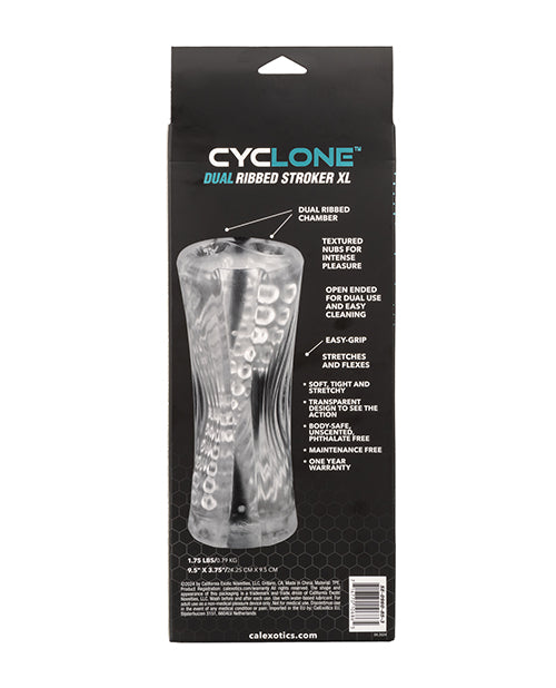 Cyclone Dual Ribbed Stroker XL - Clear