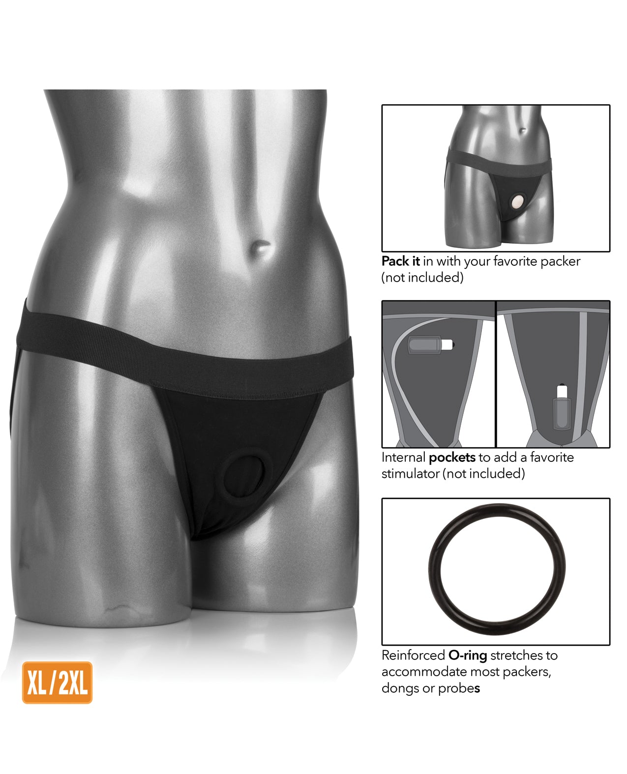Packer Gear Jock Strap XL/2XL - Black