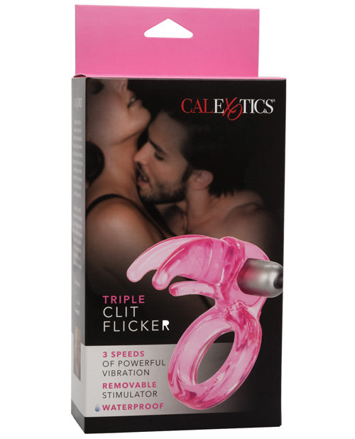 Couple's Enhancers Triple Clit Flicker - Pink - Image 5