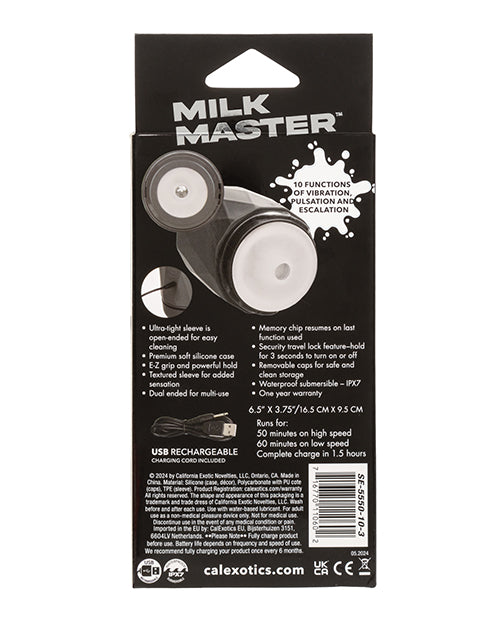 Milk Master Milk Master Vibro Squeeze Stroker - Black - Image 7