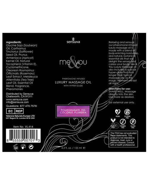 Sensuva Sensuva Me & You Massage Oil - 4.2 oz Sweet Secrets - Image 2