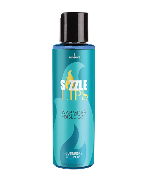 Sensuva Sizzle Lips Warming Gel - 4.2 oz Bottle Blueberry Ice Pop - Image 5
