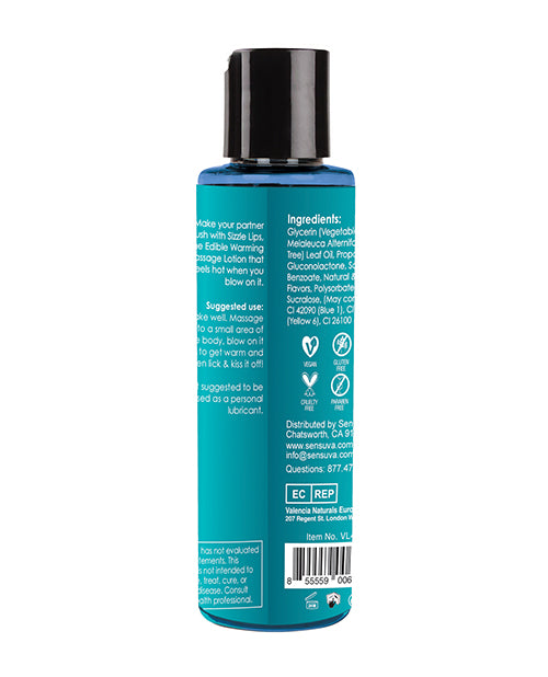 Sensuva Sizzle Lips Warming Gel - 4.2 oz Bottle Blueberry Ice Pop - Image 6