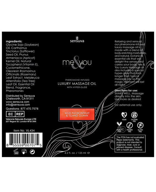 Sensuva Sensuva Me & You Massage Oil - 4.2 oz Island Passion - Image 4