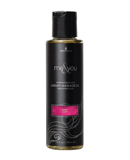 Sensuva Sensuva Me & You Massage Oil - 4.2 oz Berry Flirty - Image 3
