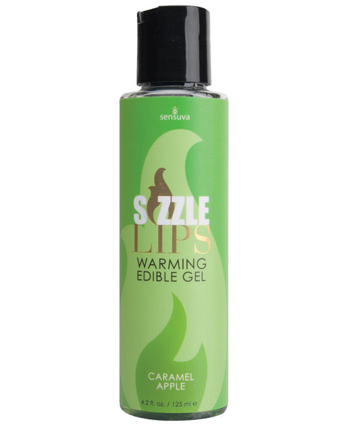 Sensuva Sizzle Lips Warming Gel - 4.2 oz Bottle Caramel Apple - Image 3