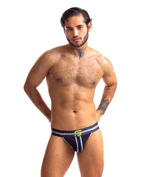 Sport Fucker Jersey Jock - L Black/Green