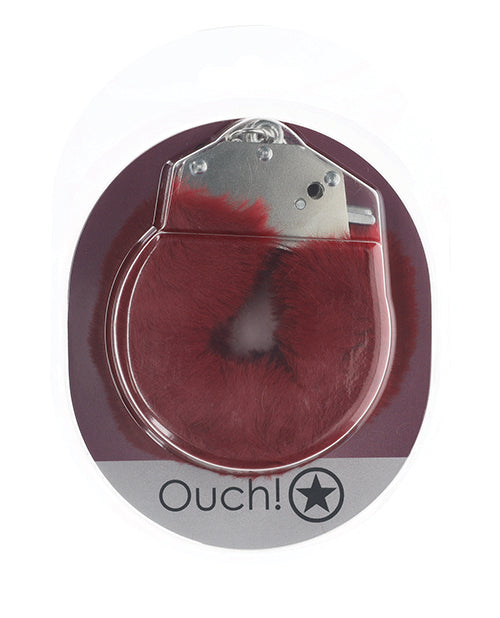 Ouch Shots Ouch! Heavy-duty Fluffy Handcuffs - Burgundy