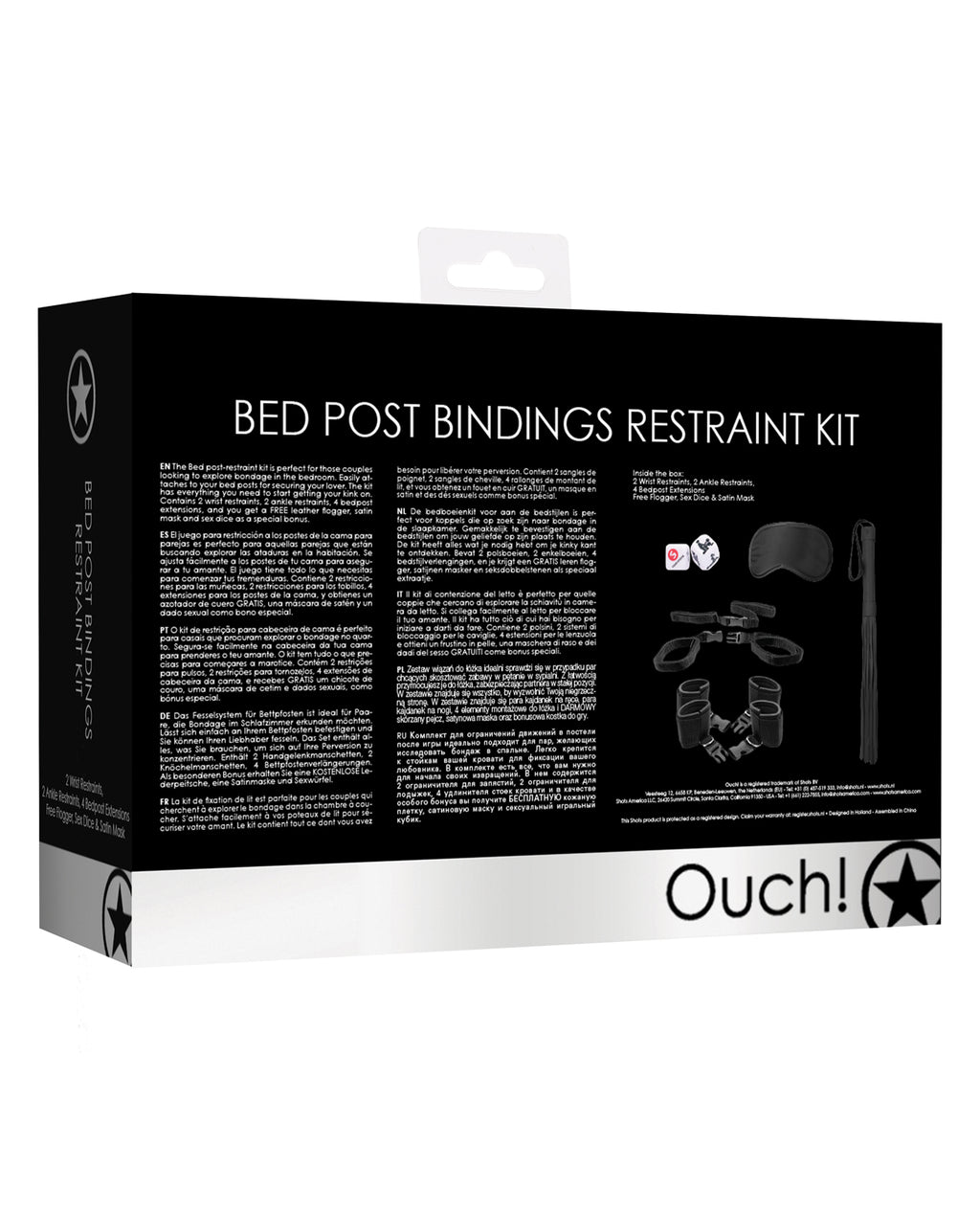 Shots Ouch Bed Post Bindings Restraint Kit
