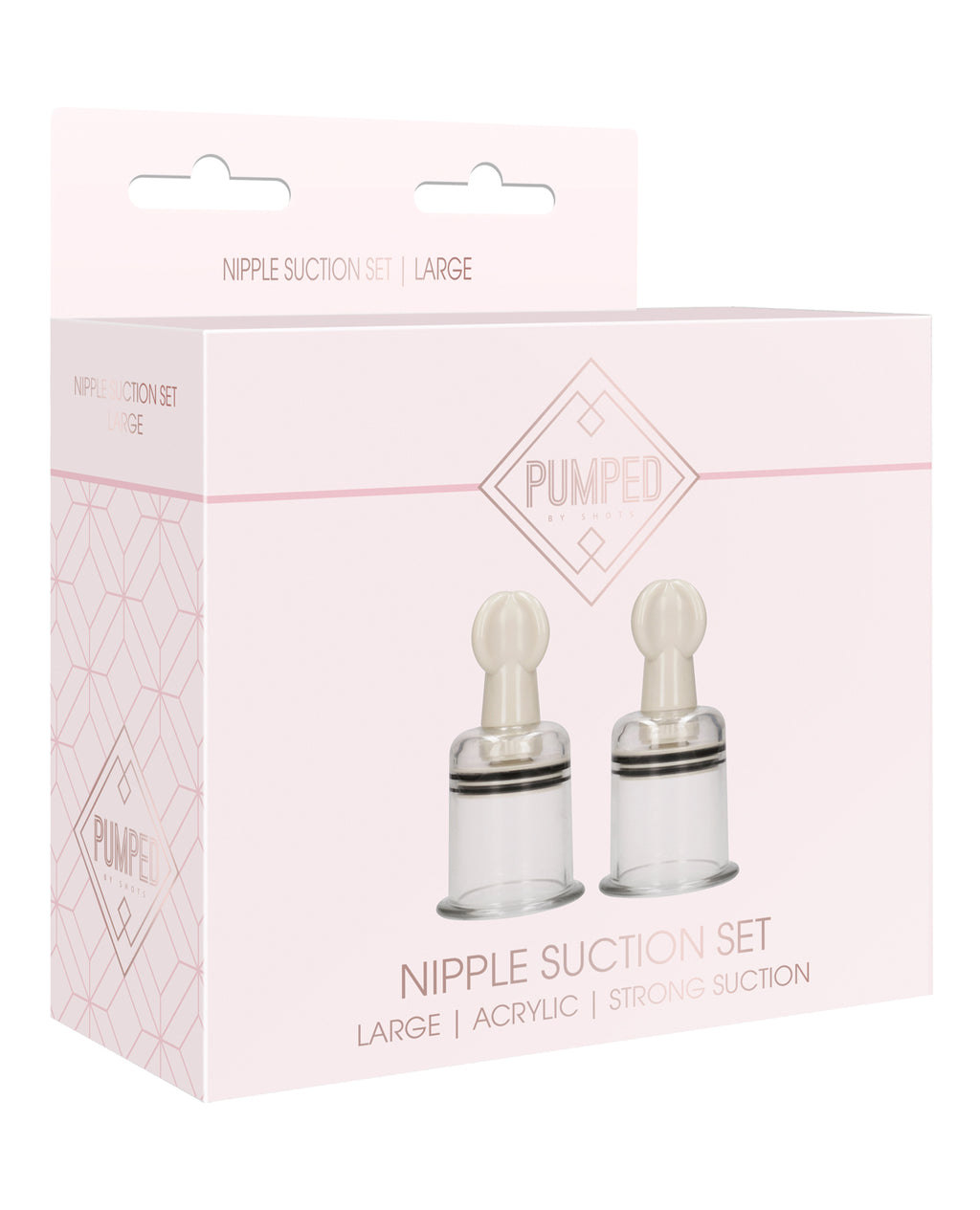 Shots Pumped Nipple Suction Set - Large Clear