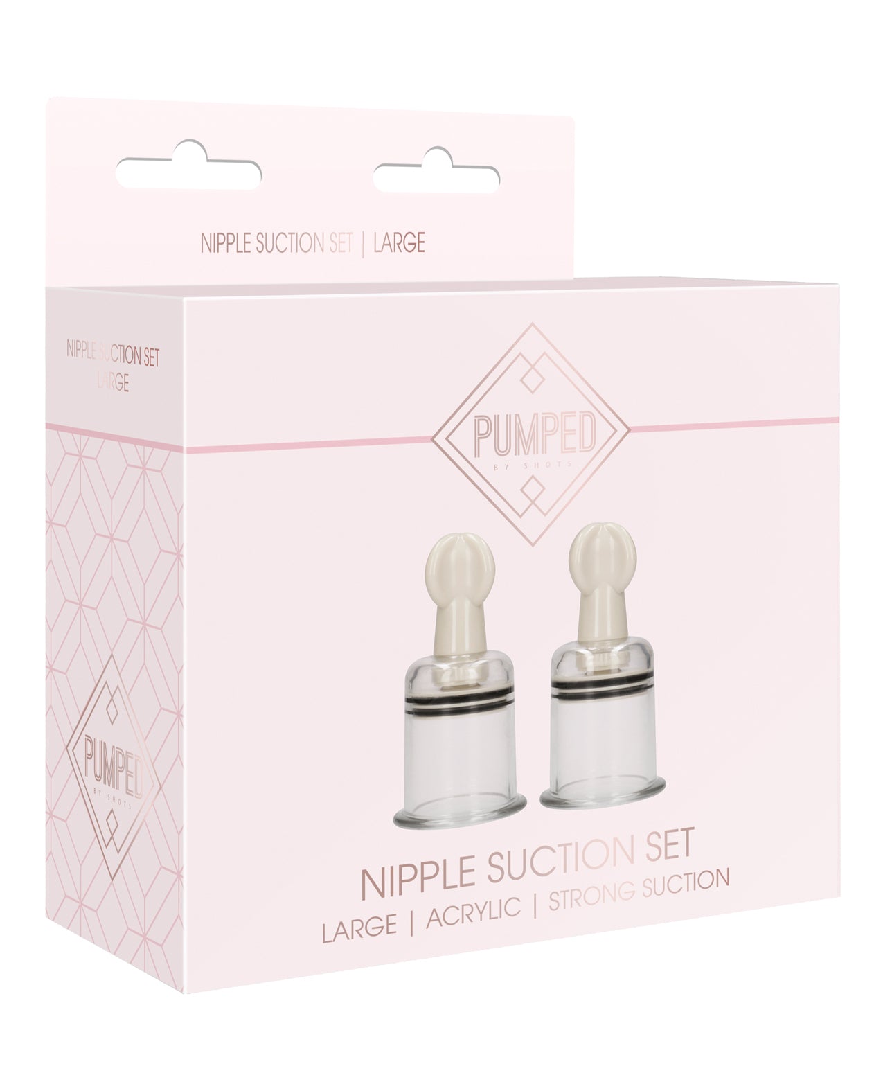 Shots Pumped Nipple Suction Set - Large Clear