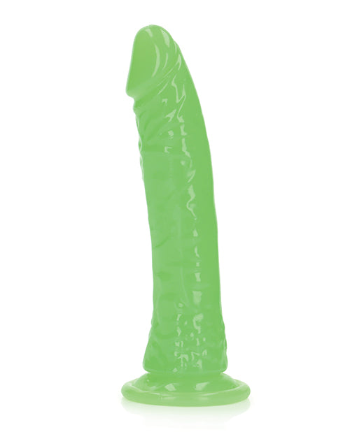 Shots RealRock 7" Slim Dildo Glow in the Dark - Neon Green