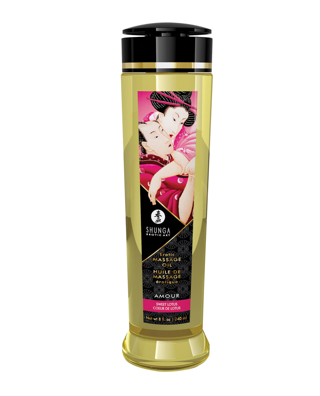 Shunga Shunga Massage Oil - 8 oz Sweet Lotus - Image 3