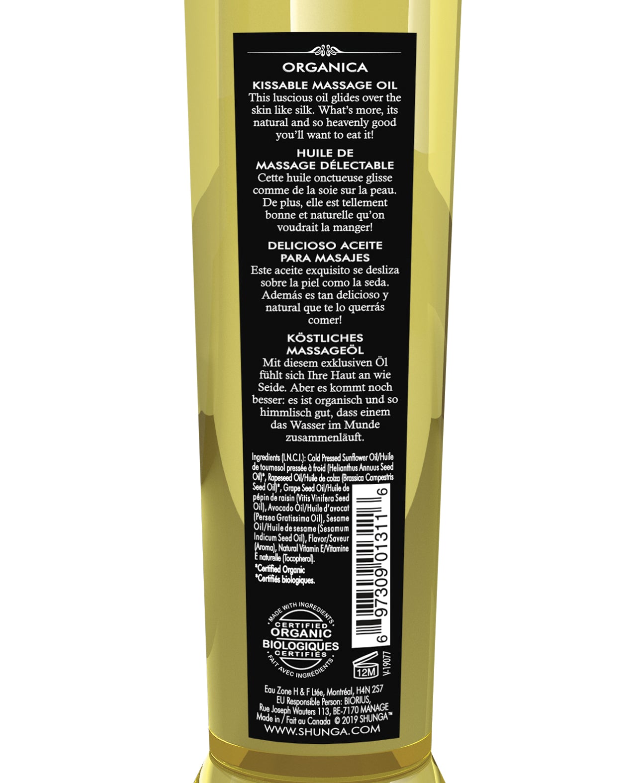Shunga Shunga Organica Kissable Massage Oil - 8 oz Exotic Green Tea - Image 6