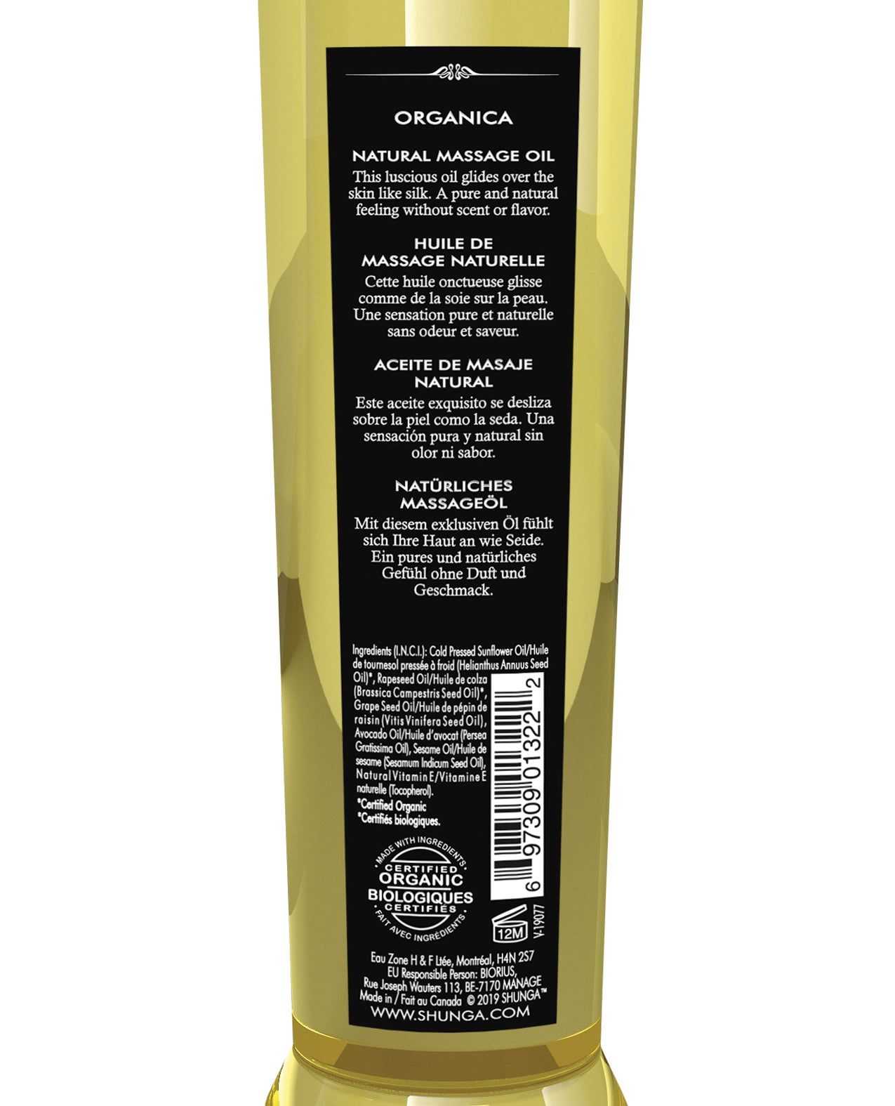 Shunga Shunga Organica Kissable Massage Oil - 8 oz Natural - Image 6