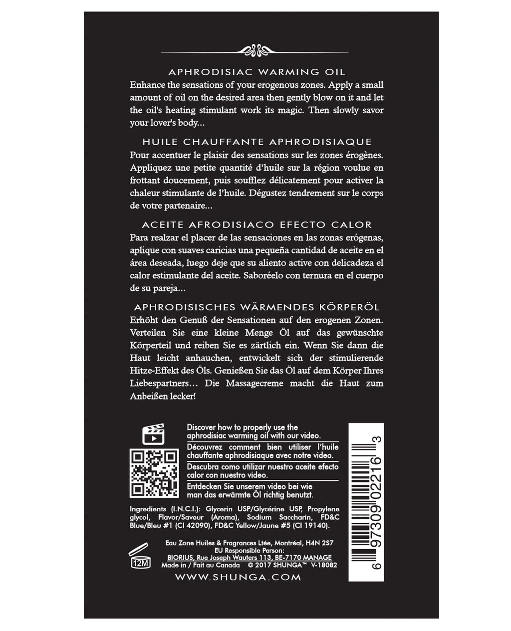 Shunga Shunga Warming Oil - 3.5 oz Midnight Sorbet - Image 4