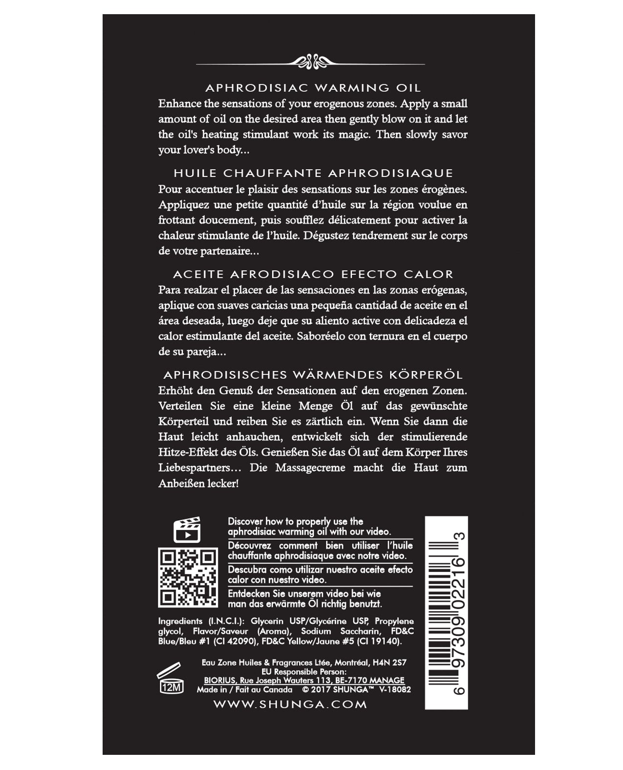 Shunga Shunga Warming Oil - 3.5 oz Midnight Sorbet - Image 4