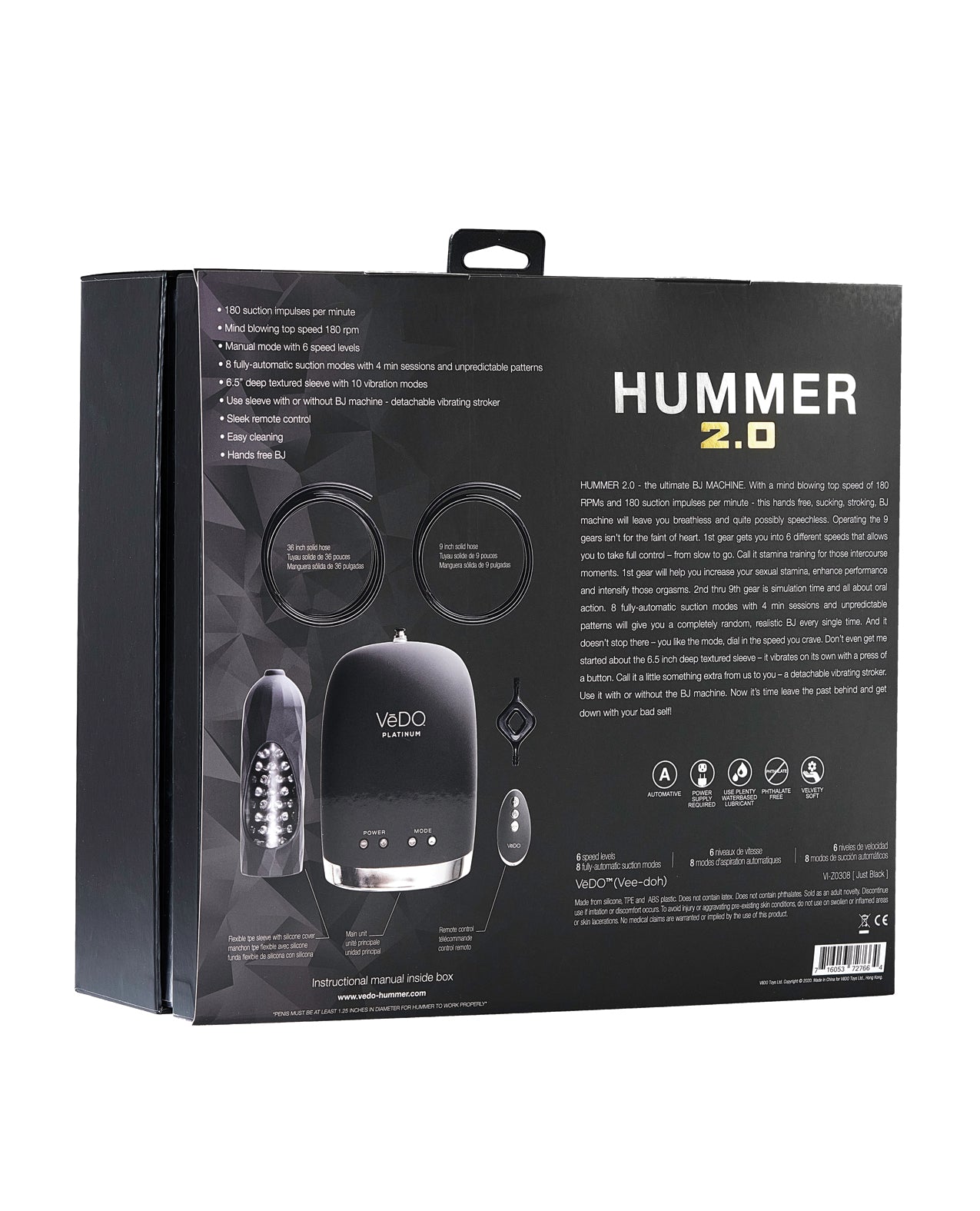 VeDO VeDO Hummer 2.0 Masturbator - Black - Image 2