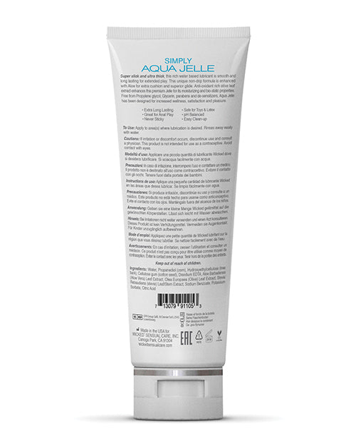 Wicked Sensual Care Wicked Sensual Care Simply Aqua Jelle Waterbased Lubricant - 4 oz - Image 4