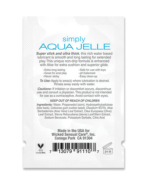 Wicked Sensual Care Wicked Sensual Care Simply Aqua Jelle Water Based Lubricant - .1 oz - Image 6