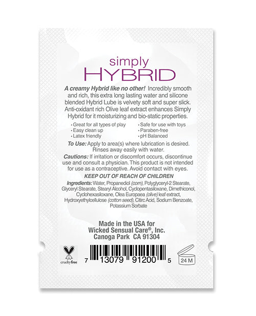 Wicked Sensual Care Wicked Sensual Care Simply Hybrid Lubricant - .1 oz - Image 6