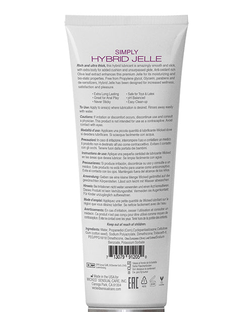 Wicked Sensual Care Wicked Sensual Care Simply Hybrid Jelle Lubricant - 4 oz - Image 4