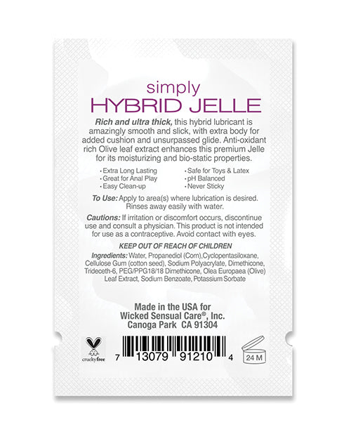 Wicked Sensual Care Wicked Sensual Care Simply Hybrid Jelle Lubricant - .1 oz - Image 4
