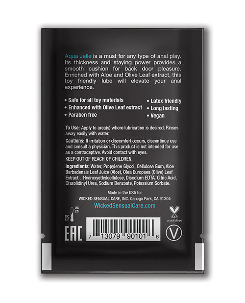 Wicked Sensual Care Wicked Sensual Care Jelle Water Based Anal Lubricant - .1 oz Fragrance Free - Image 2