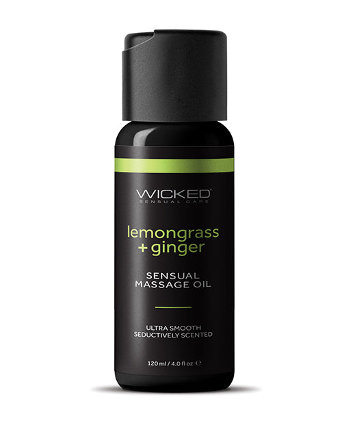 Wicked Sensual Care Wicked Sensual Care Lemongrass & Ginger Massage Oil - 4 oz - Image 3