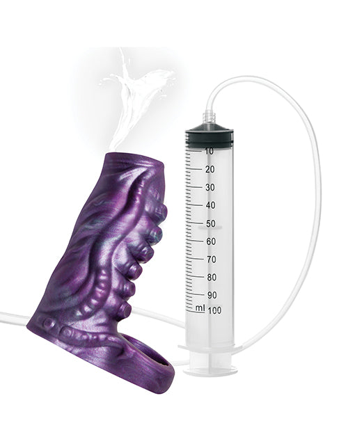 Creature Cocks Tentacle Squirting Silicone Penis Enhancer - Purple