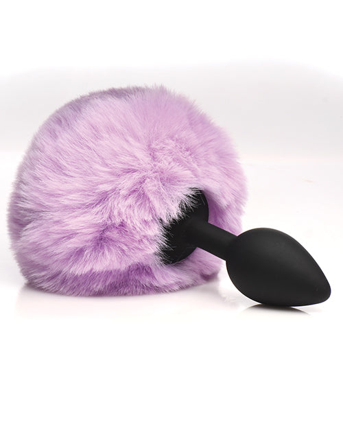 Tailz Fluffy Bunny Tail Silicone Plug - Purple