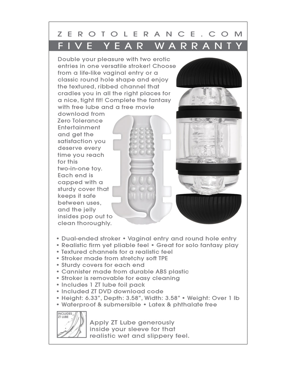 Zero Tolerance Zero Tolerance Double Decker Stroker - Black/Clear - Image 2