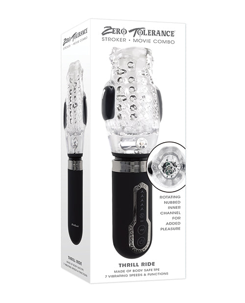 Zero Tolerance Zero Tolerance Thrill Ride Rechargeable Stroker - Black/Clear - Image 7